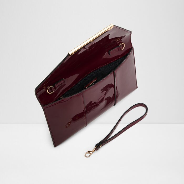 Bolso de mano en barniz burdeos - FEILLE