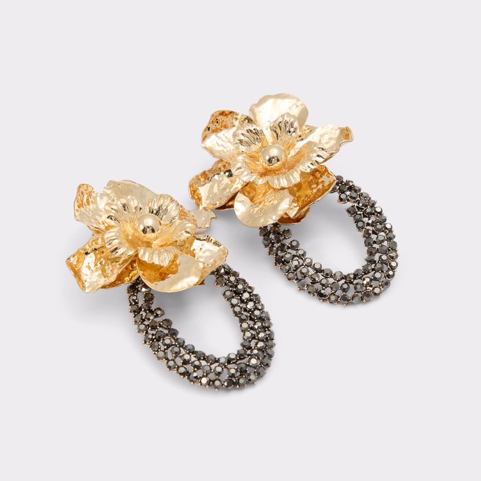 Pendientes largos en oro - FLORABELLA
