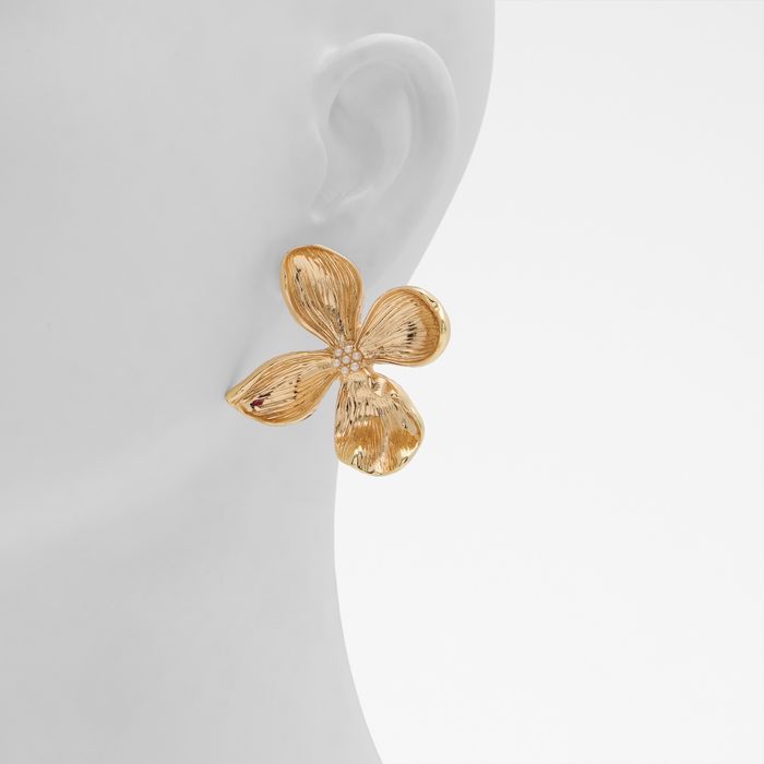 Pendientes largos en oro - FLORAPEARL