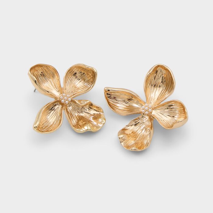 Pendientes largos en oro - FLORAPEARL