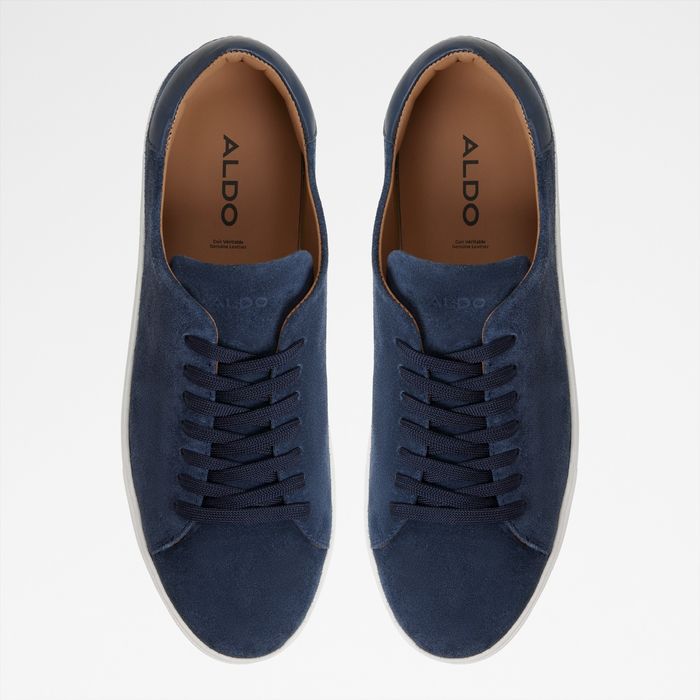 Zapatillas en piel azul marino - FONZO