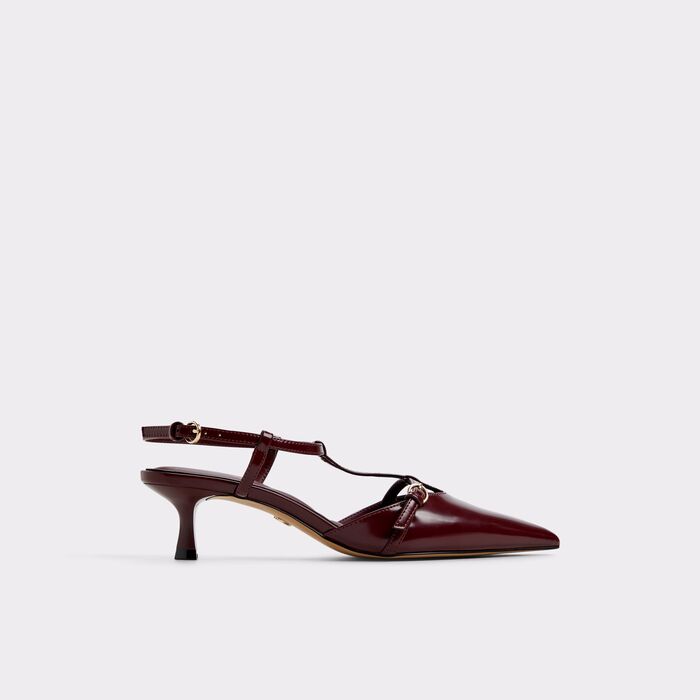 Zapatos de salón en burdeos, tacón de aguja - GALATRIX