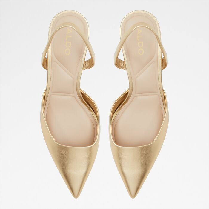 Zapatos de salón en oro, tacón embudo - GAVEDESSI