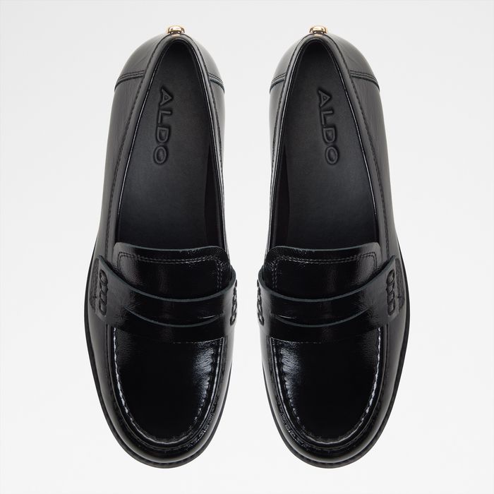 Mocassins rasos em pele preto - GENOA