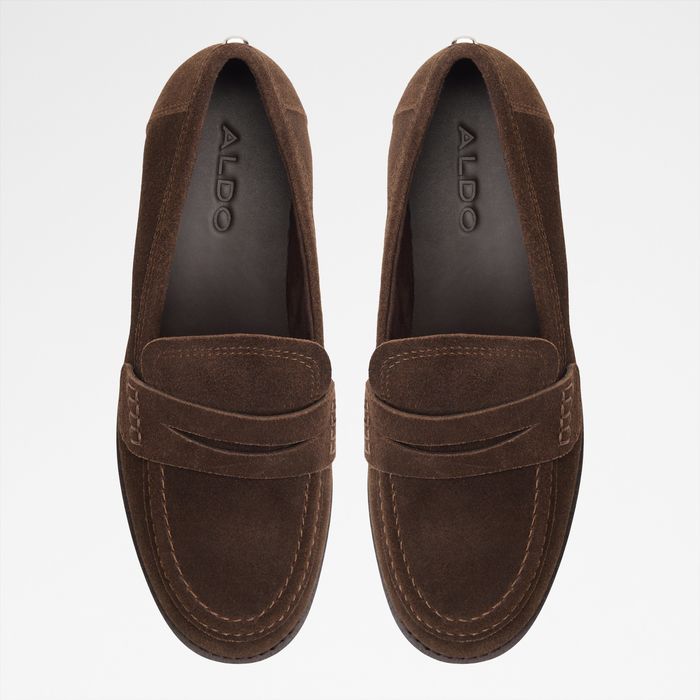 Mocassins rasos em pele castanho - GENOA
