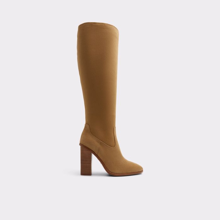 Botas em cognac, salto em bloco - GLAJAR