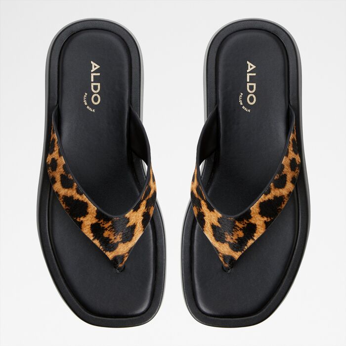 Sandalias planas en piel negro - GRETTLE