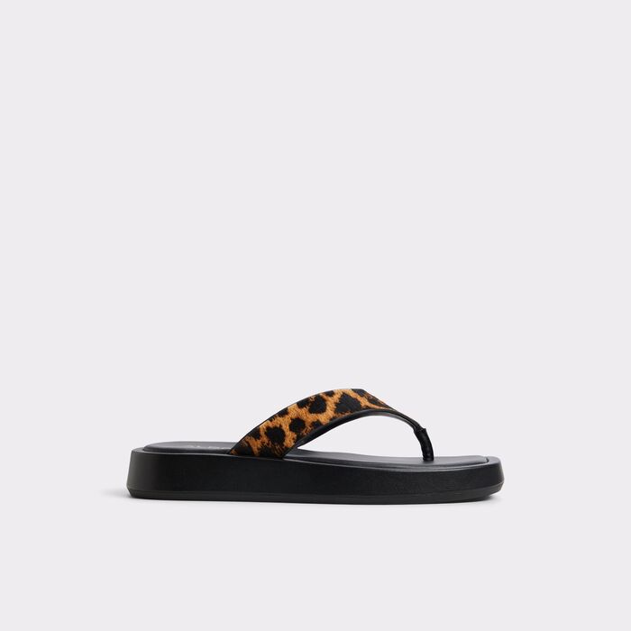 Sandalias planas en piel negro - GRETTLE
