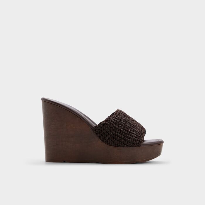 Mules de cuña en marrón - GROUNDED