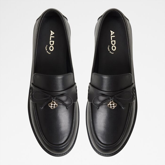 Mocasines planos en piel negro - GWAJAR