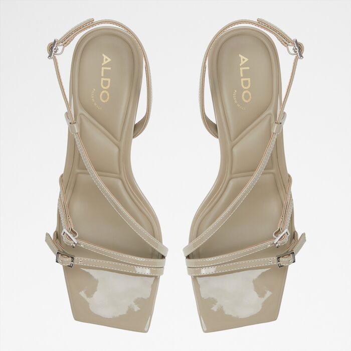 Sandalias en barniz verde, tacón embudo - HARLIE
