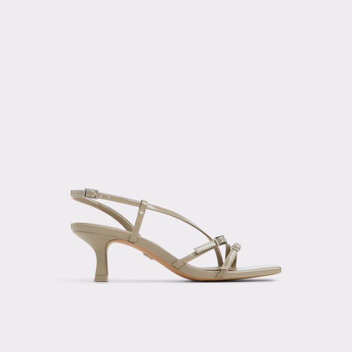 Sandalias en barniz verde, tacón embudo - HARLIE