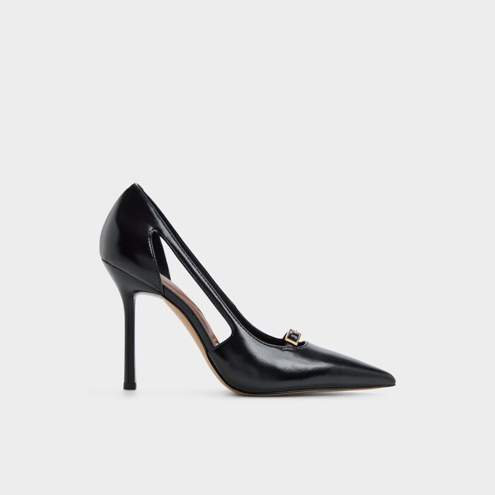 Sapatos em preto, salto fino - HERBEY