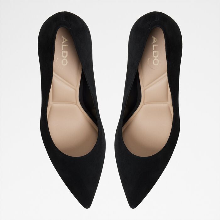 Zapatos de salón en piel negro, tacón bloque - JAVABRIRYN