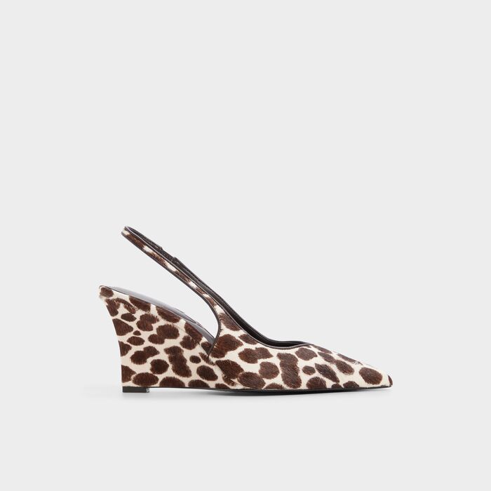Sapatos de cunha em pele castanho - JENADINE