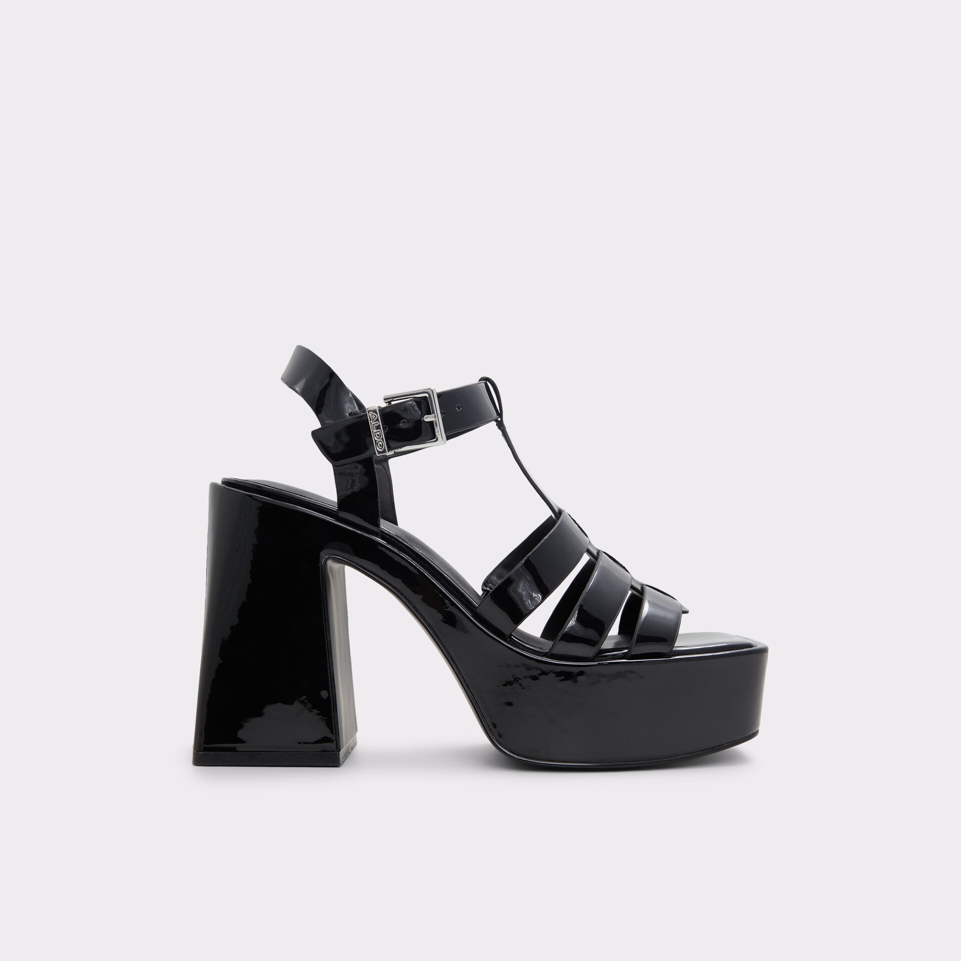 Sandalias para mujer en barniz negro JENI 001002033 | ALDO