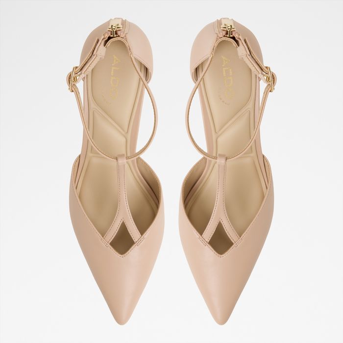 Zapatos de salón en beige, tacón bloque - JESABEL