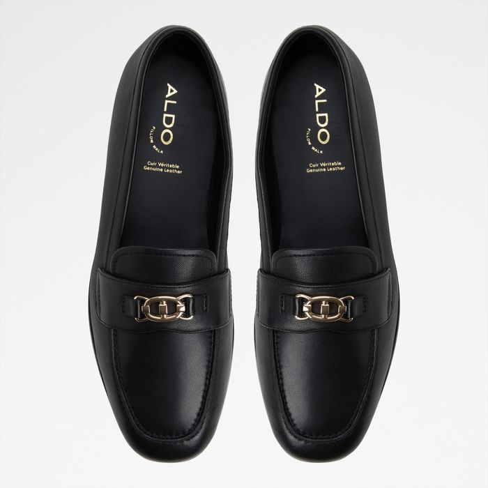 Mocasines planos en piel negro - JOANA