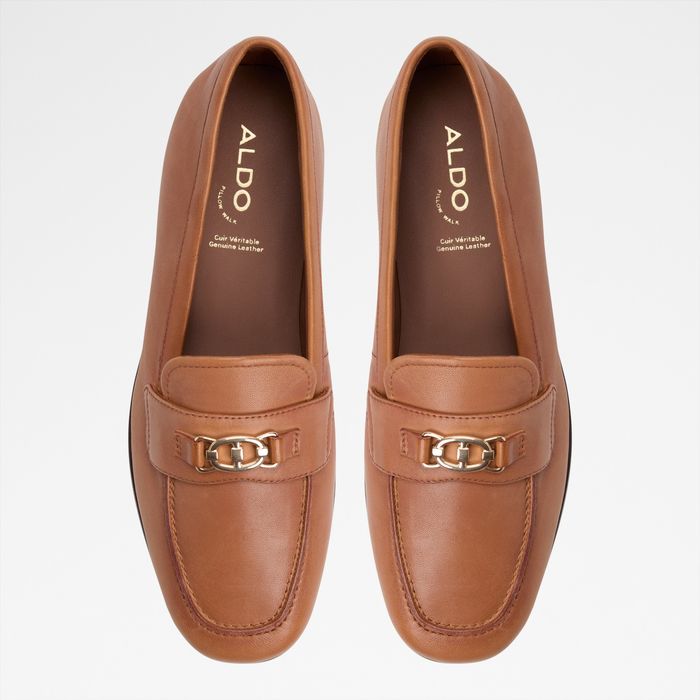 Mocasines planos en piel coñac - JOANA