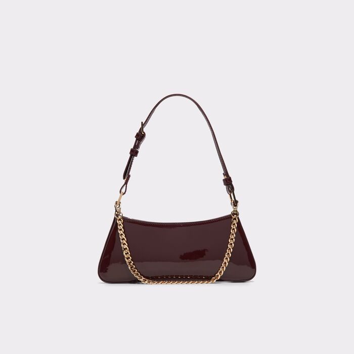 Bolso de hombro en barniz burdeos - JOBELLE