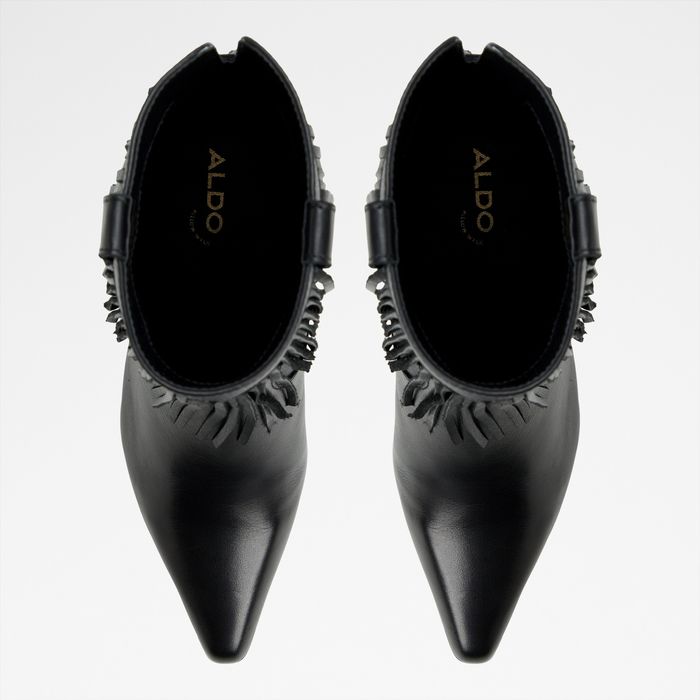 Botines en piel negro, tacón bloque - JOLLENE