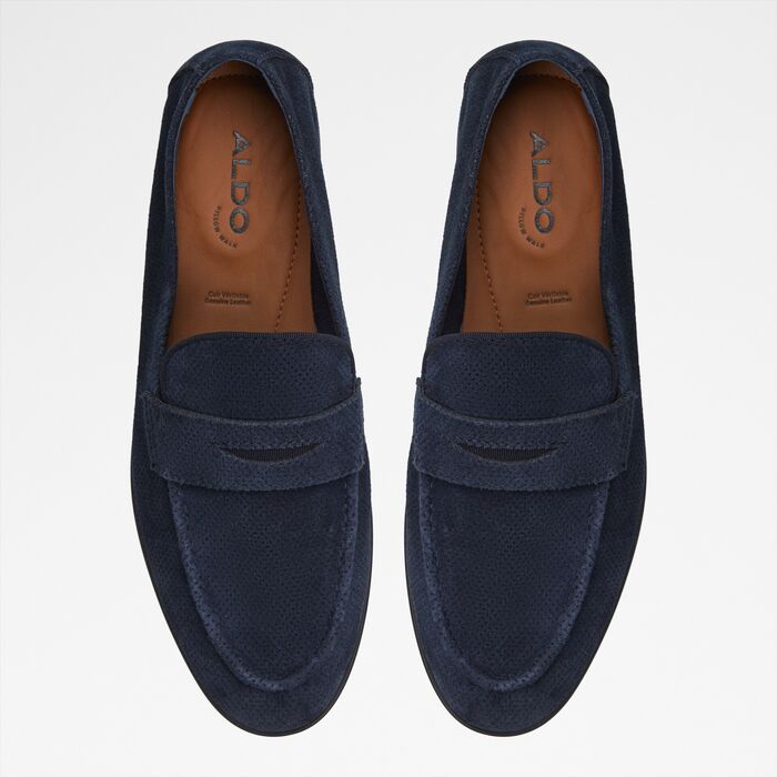 Mocasines en piel azul marino - JOURNEY