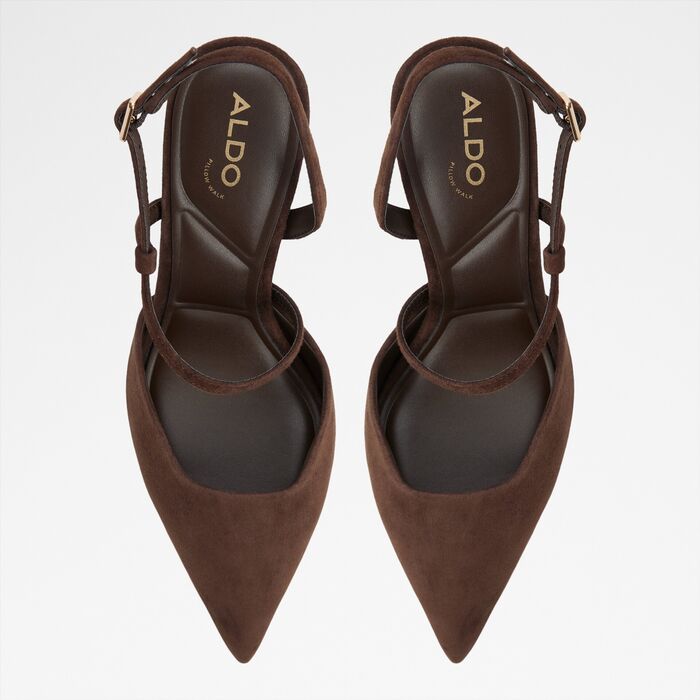 Sapatos em pele castanho, salto em funil - JULEZ