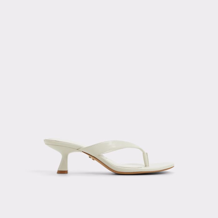 Mules en blanco, tacón embudo - JUMP