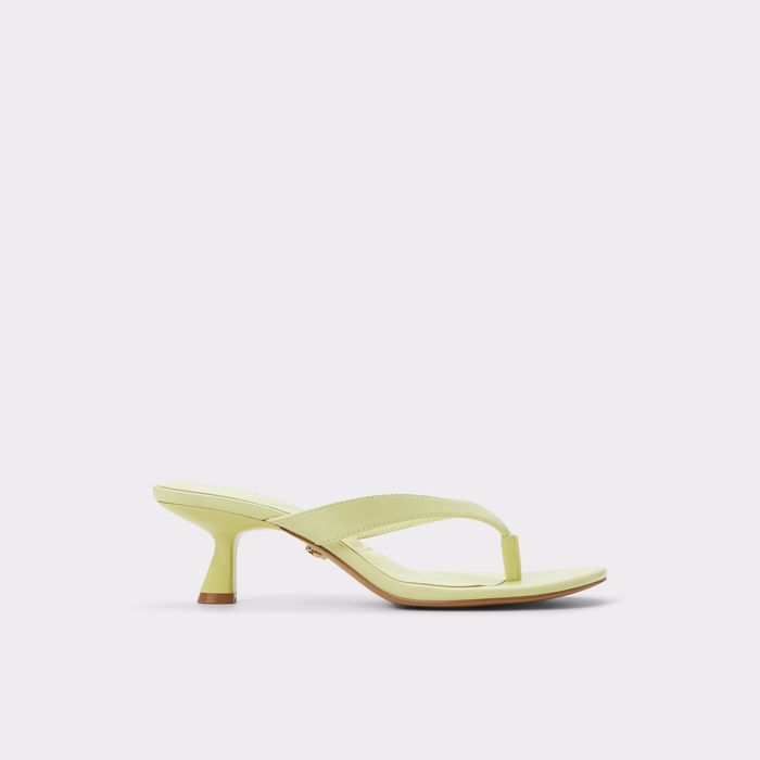Mules en verde, tacón embudo - JUMP