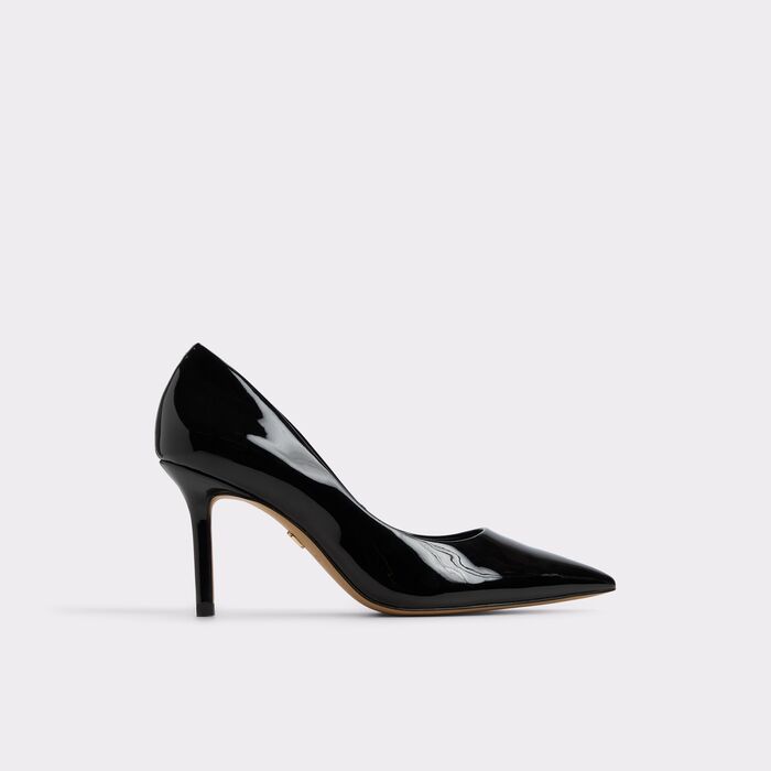 Zapatos de salón en barniz negro, tacón de aguja - KAITIE
