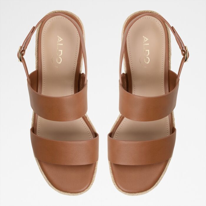Sandalias de cuña en coñac - KEONI