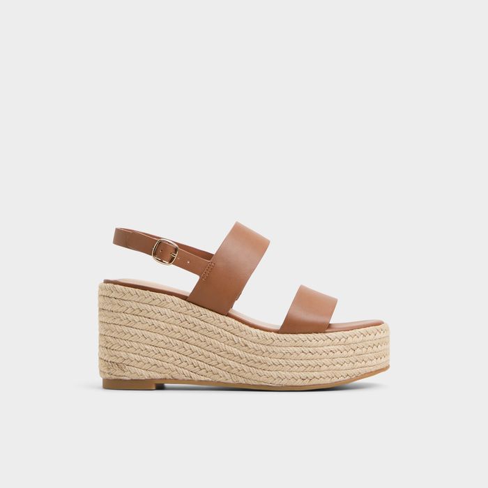 Sandalias de cuña en coñac - KEONI