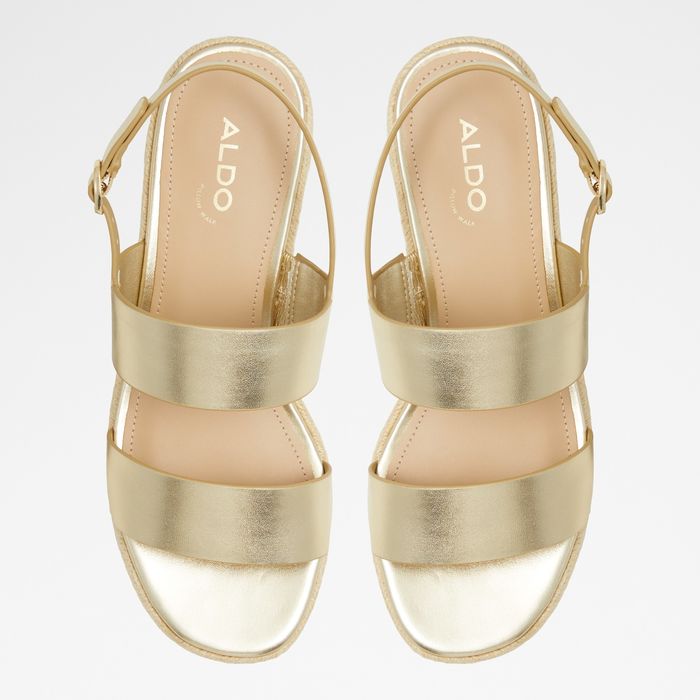 Sandalias de cuña en oro - KEONI