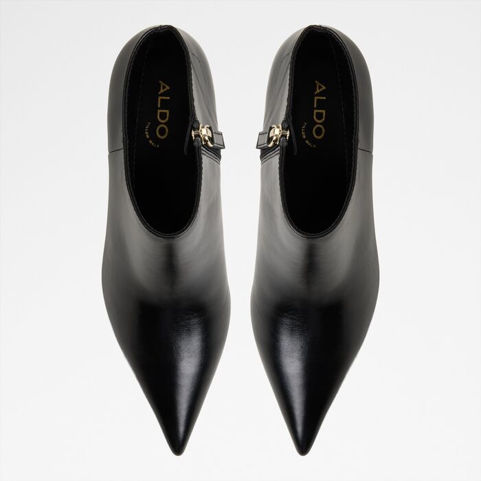 Botines en piel negro, tacón de aguja - KERALIN