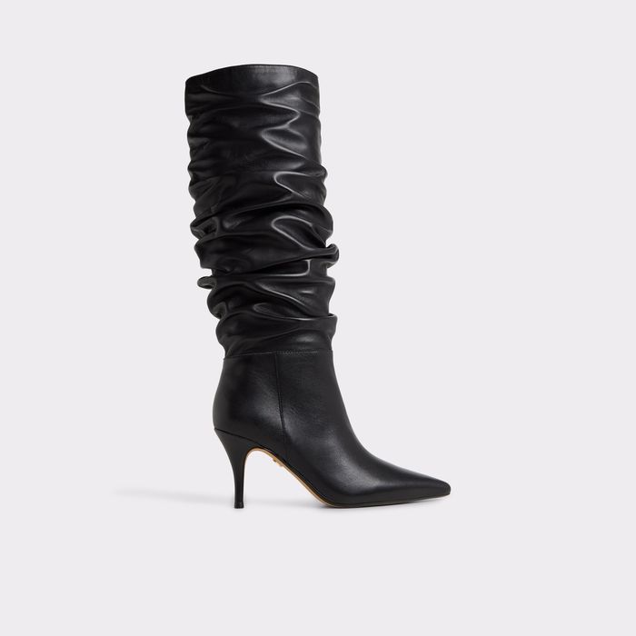 Botas en piel negro, tacón de aguja - KIMMIA