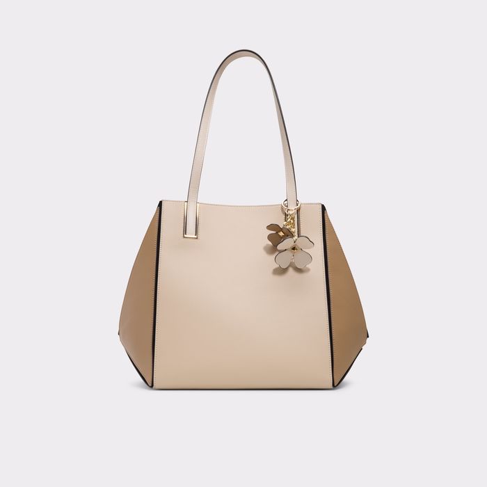 Bolso de hombro en beige - LARGEPRISMATOTE