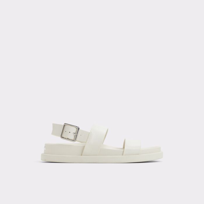 Sandálias rasas em pele branco - LAROISEAN