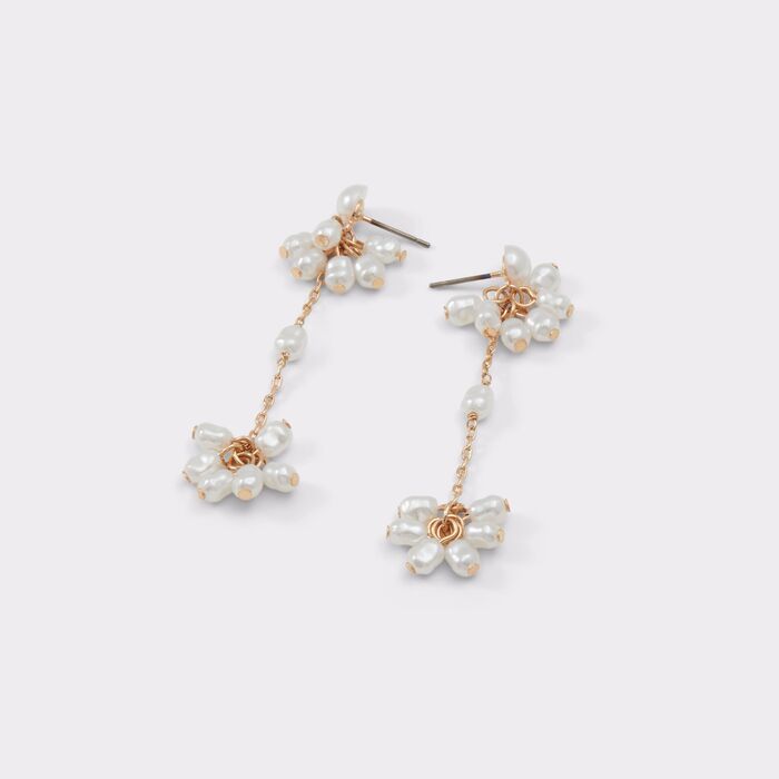 Pendientes largos en blanco y oro - LATITARSUS
