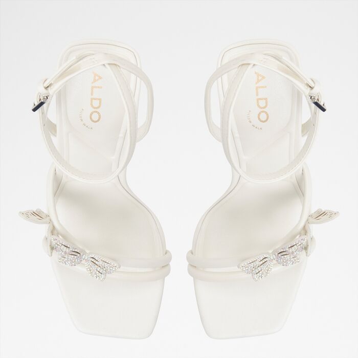 Sandalias en blanco, tacón bloque - LAYLIA