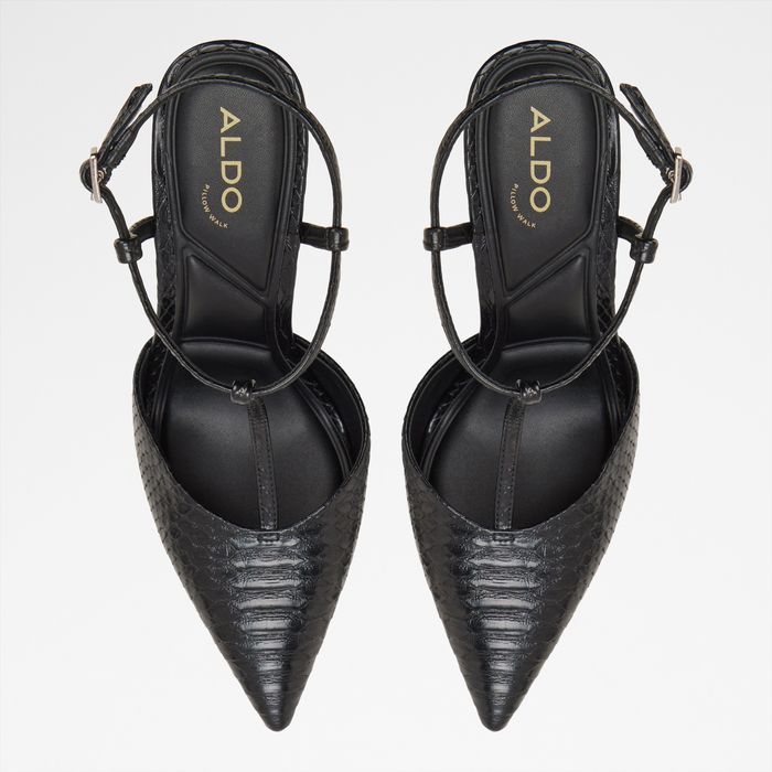 Sapatos em preto, salto fino - LEONNIAH