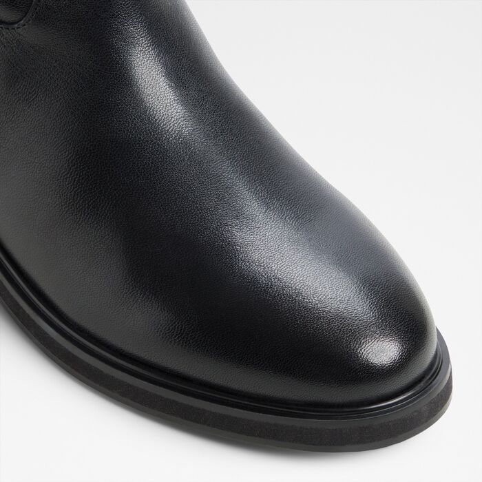 Botas de cano alto rasos em pele preto - LEVIE