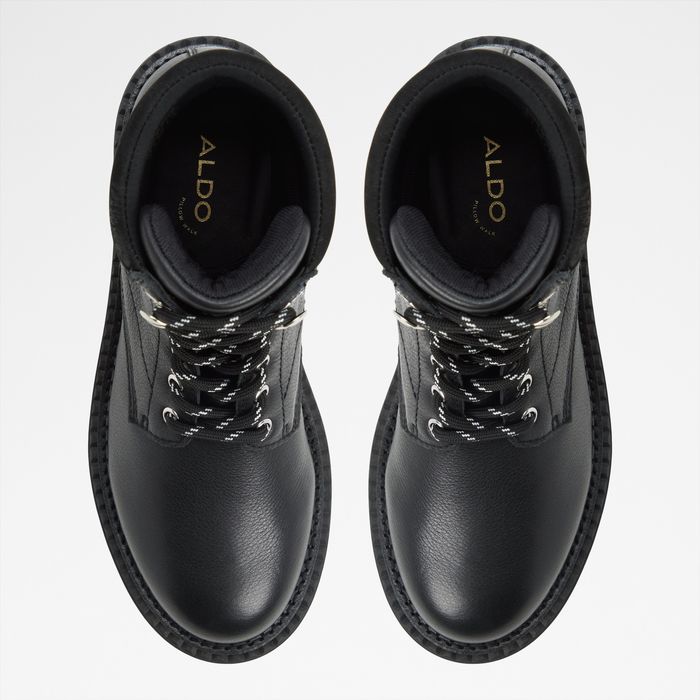 Botins rasos em pele preto - LEWELLAN