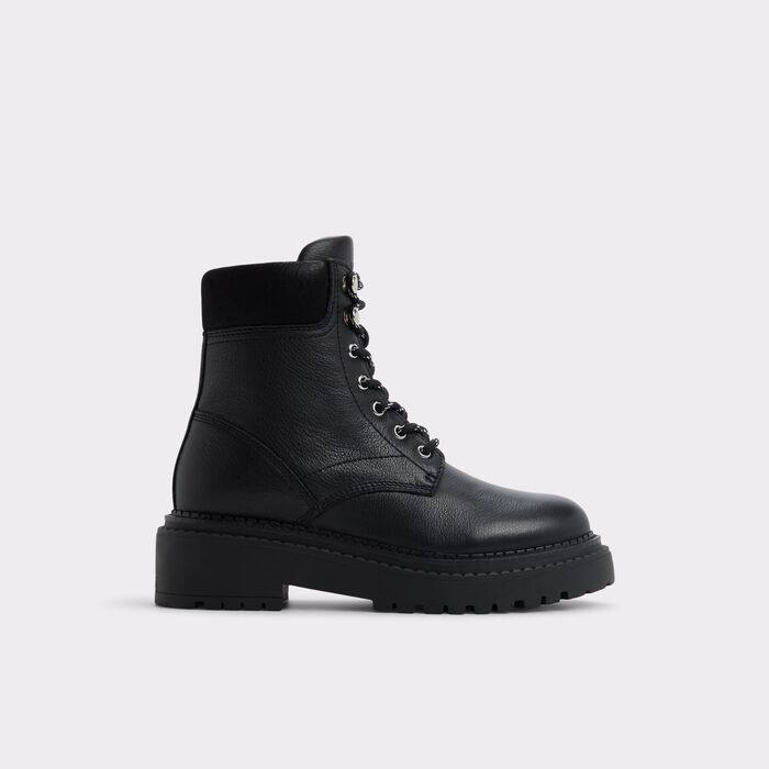 Botins rasos em pele preto - LEWELLAN