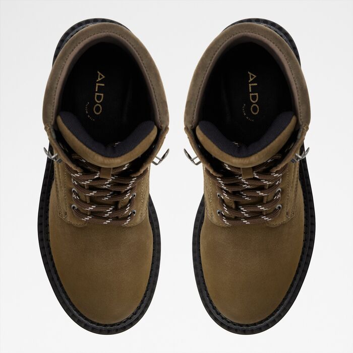 Botins rasos em pele verde - LEWELLAN