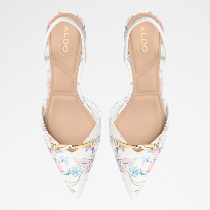 Sapatos em branco, salto fino - LIANYA