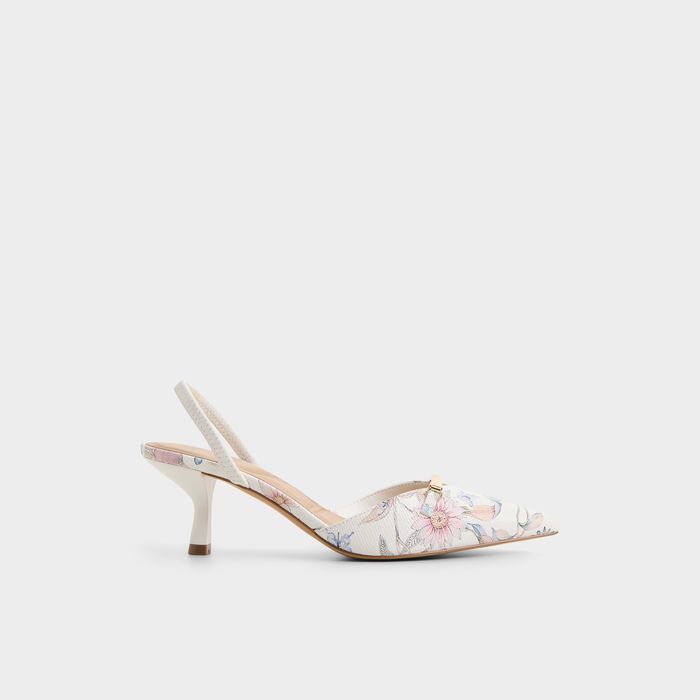 Sapatos em branco, salto fino - LIANYA