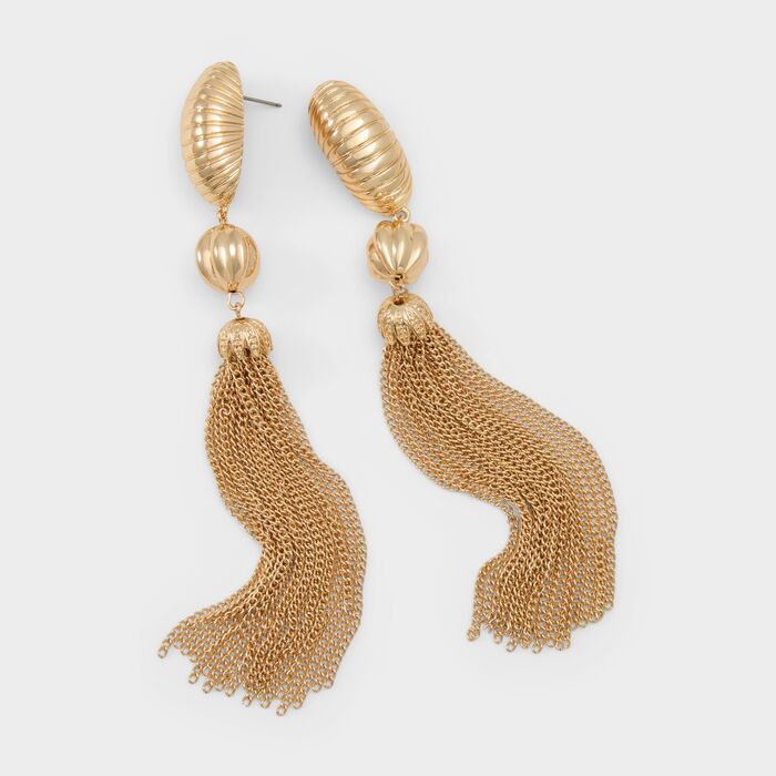 Pendientes largos en oro - LIIVIA