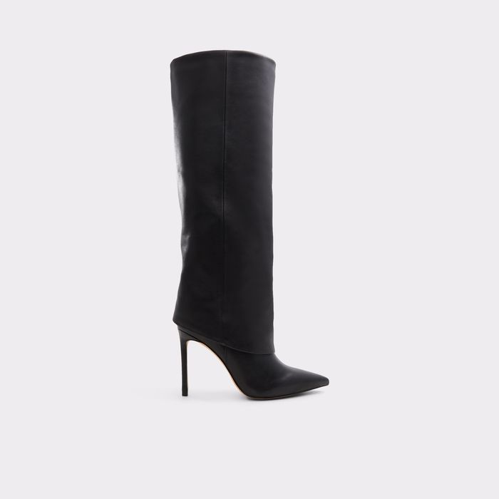 Botas em pele preto, salto fino - LIVY