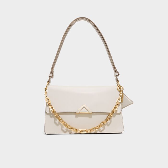 Mala de ombro em bege - LUXEBAG