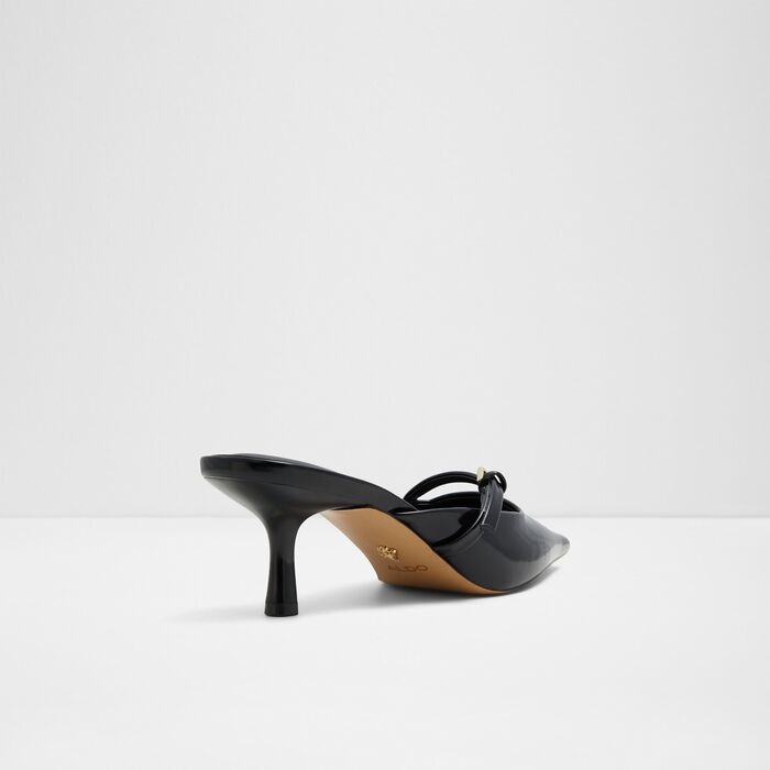 Mules em preto, salto em funil - LYNELLE